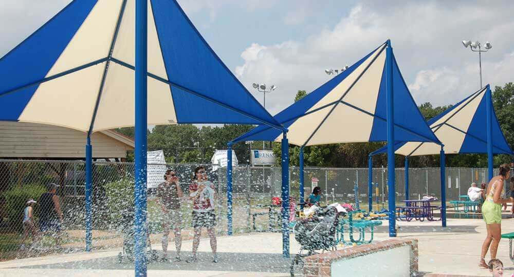 Shade Kites fabric shade structures with removable canopies
